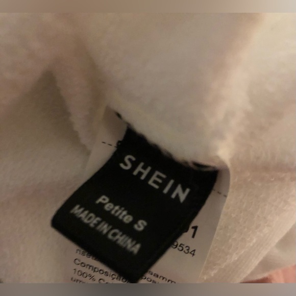 Women’s White Oversized Cropped Sweat Shirt Size Small Petite - Picture 7 of 8